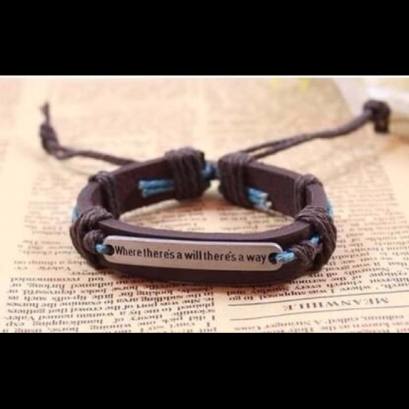 3 Inspirational Leather Metal Adjustable Bracelet - Picture 5 of 5